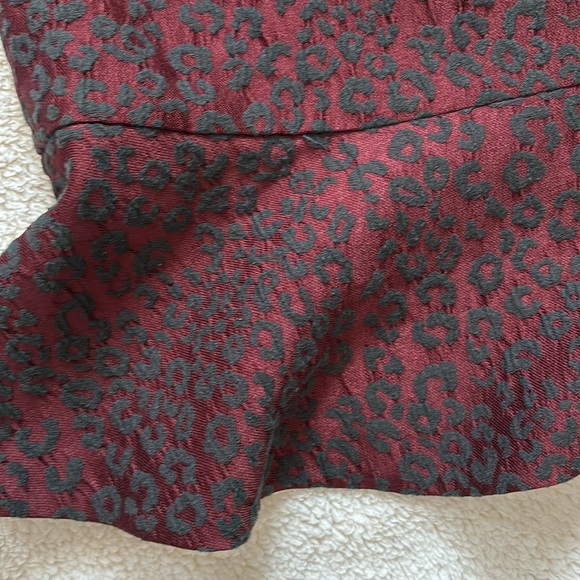 Ann Taylor Vintage Burgundy Black Midi Skirt - Picture 5 of 8